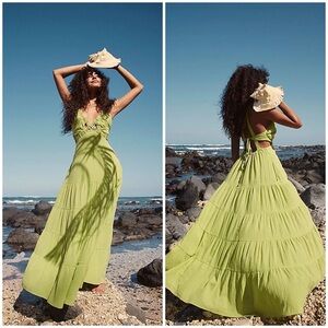 𝓯𝓹 Free People ~ Auralie Maxi Dress in Lime Green